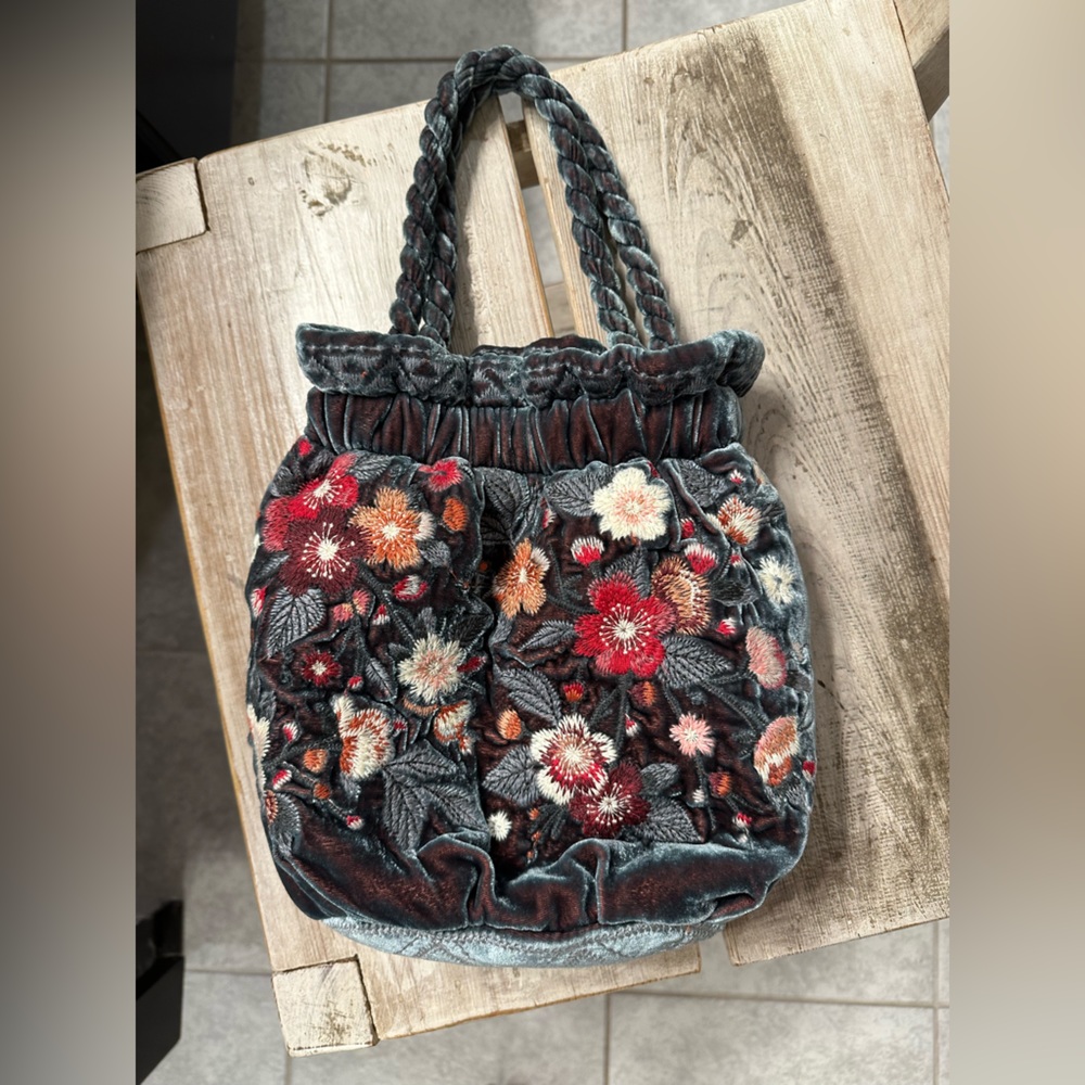 Johnny Was Kira Velvet Pouch (Purse) NWOT